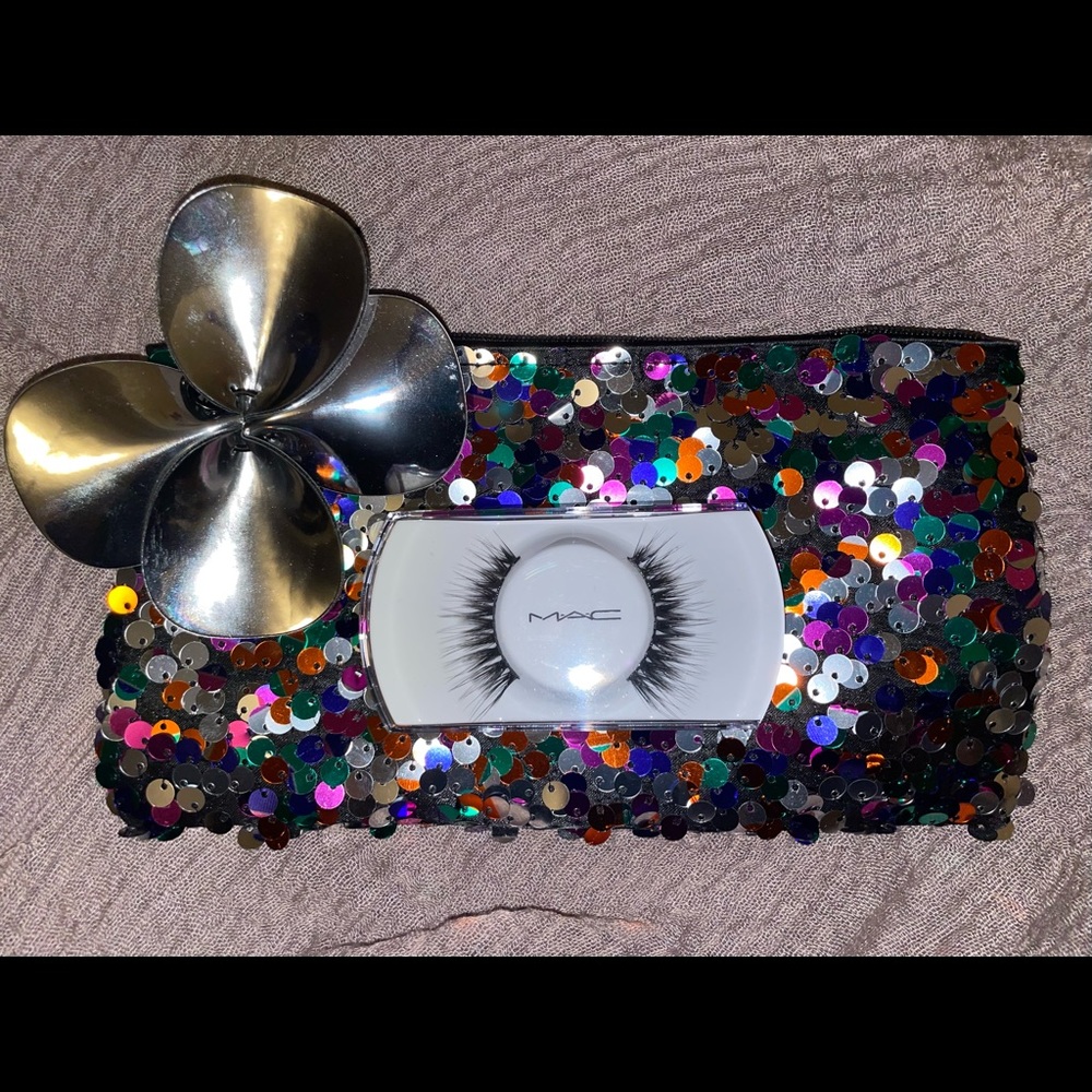 Mac Lashes and Holiday Sequin Cosmetic Bag